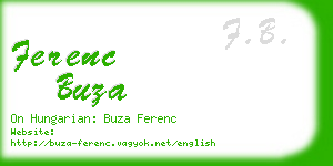 ferenc buza business card